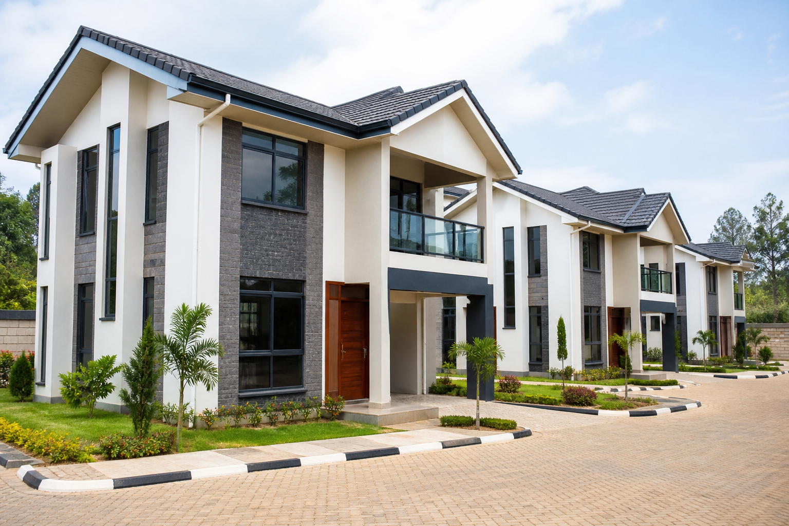 Modern maisonette development in a gated estate