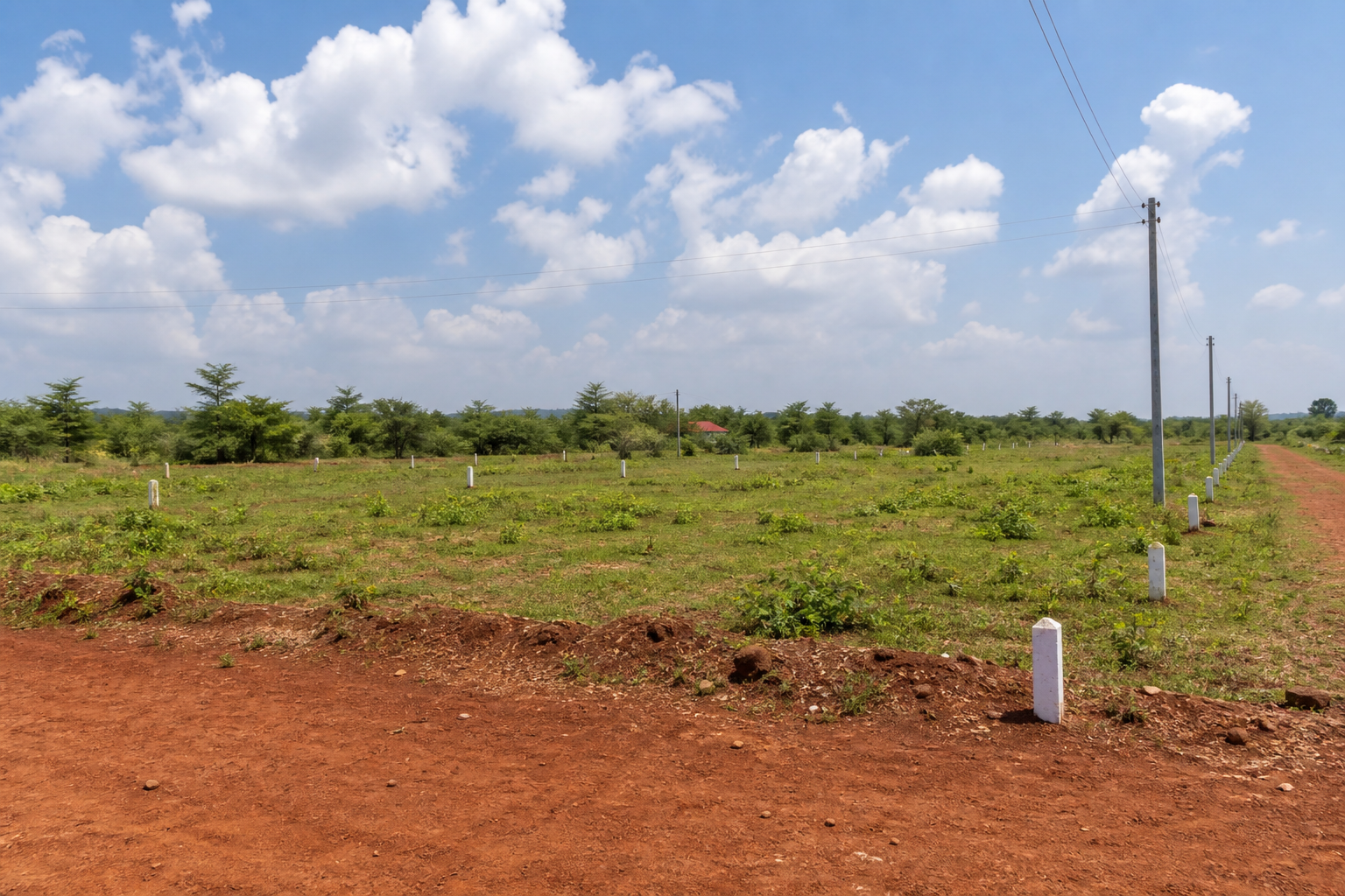 Serviced residential plots with beacons and access road